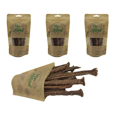 Abbildung von Paw Natural Hunde Leckerlis (3x150g) Kaninchen Sticks 100% Gluten &amp; getreidefrei aus frischem Fleisch gesunder Tiere (450g)
