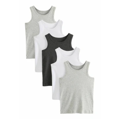 Abbildung von Next 5 PACK Regular FIT Unterhemd/shirt für Kinder, Größe: 116, Grey