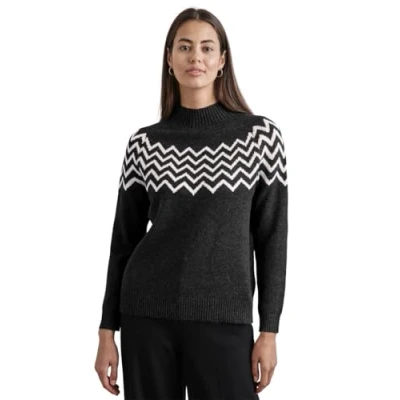 Abbildung von Street One MIT Stehkragen Strickpullover, Damen, Größe: 42, Grau