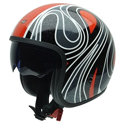 Abbildung von NZI Rolling Graphics Motorradhelm, Rot/Schwarz/Weiß/Grau, 58 59