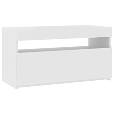Abbildung von vidaXL TV Schrank mit LED Leuchten Lowboard Möbel Tisch Board Sideboard Fernsehtisch Fernsehschrank HiFi Hochglanz Weiß 75x35x40cm