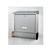 Abbildung von Briefkasten Burg Wächter BAVARIA B 1000 Edelstahl Silber Schlüsselschloss