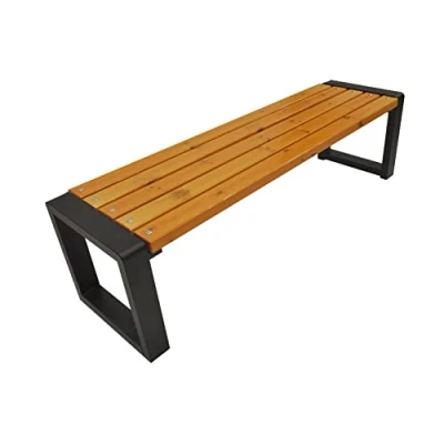 Abbildung von Primario Grande Gartenbank, Parkbank Gartenmöbel, Outdoor Bank mit 350kg Tragfähigkeit Sitzbank Holz Wetterfeste (Grande BO, Eiche, 150cm Sitzlänge, CE)