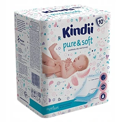 Abbildung von Kindii Pure &amp; Soft, Babyeinlagen, Einweg, 60 cm x cm, 10 Stück