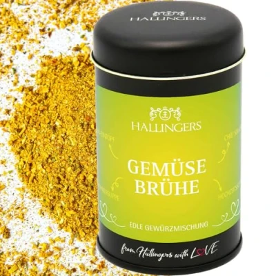 Abbildung von Hallingers Gemüsebrühe Gewürz Mischung für Suppe, Eintopf &amp; Sauce (Dose) Adventskalender Neuheiten befüllen Neues Zuhause Ruhestand Genesung