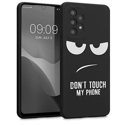 Abbildung von kwmobile Hülle kompatibel mit Samsung Galaxy A33 5G Handyhülle Silikon Case Don&#039;t Touch My Phone Weiß Schwarz