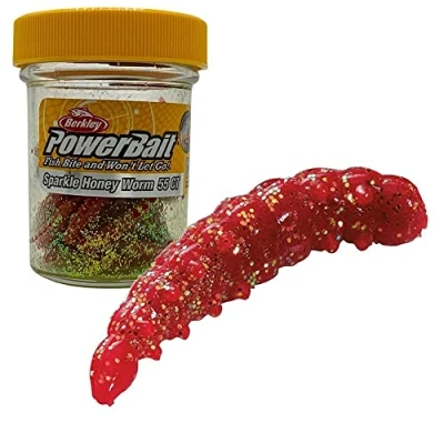 Abbildung von Berkley Powerbait Honey Worms Red Glitter (55st) (2,5cm) Forel aas