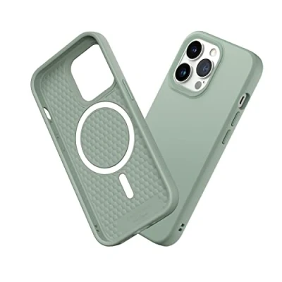 Abbildung von RhinoShield Case kompatibel mit [iPhone 13 Pro] SolidSuit MagSafe Stoßdämpfende &amp; schlanke Schutzhülle Premium Finish 3.5 Meter Fallschutz Salbeigrün
