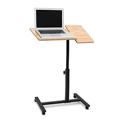 Abbildung von relaxdays Schreibtisch Laptoptisch höhenverstellbar Holz, Gelb