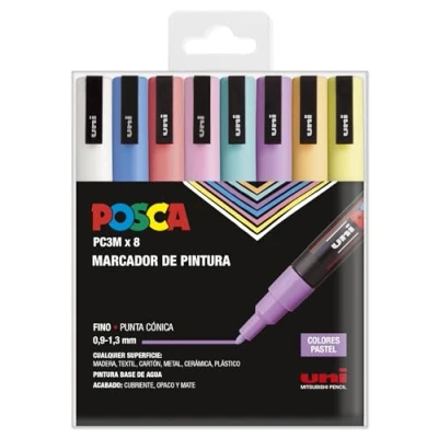 Abbildung von Posca Stiftetui, PC 3M, Pastellfarben, 8 Stück