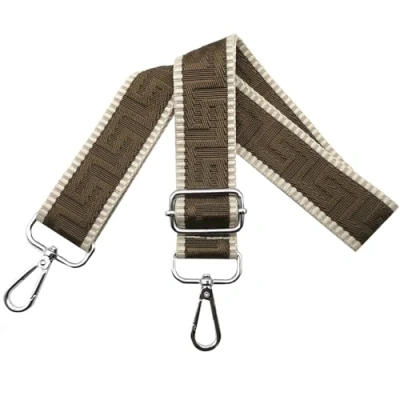 Abbildung von Schultergurt für Tasche Taschengurte zum Wechseln, Verstellbar Taschengurt Breit 3.8cm mit Silber Karabiner Taschenband Schulterriemen Tragegurt Handtaschen Damen, Khaki(Dunkel), K7