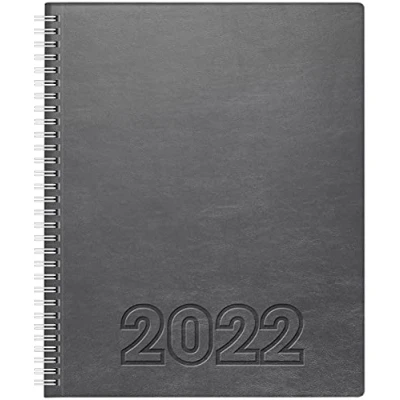 Abbildung von BRUNNEN 1076164842 Buchkalender Manager Wt 7 weektimer, 2 Seiten = 1 Woche, 21 x 26 cm, Soft Einband Lino grau, Kalendarium 2022, Wire O Bindung