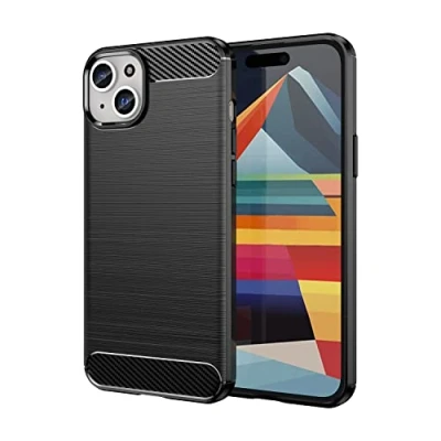 Abbildung von Max Power Digital Hülle für iPhone 15 Plus Carbon Cover Schutzhülle Handyhülle Silikon Case Stoßfest Kratzfeste Schwarz Shock [Kabellose Aufladung Kompatibel] (iPhone Plus)