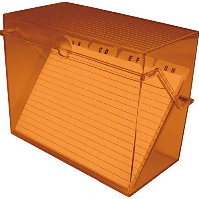 Abbildung von Helit H6904840 Kleinkartei „the index“, DIN A8, quer, orange transluzent, 1 Stück