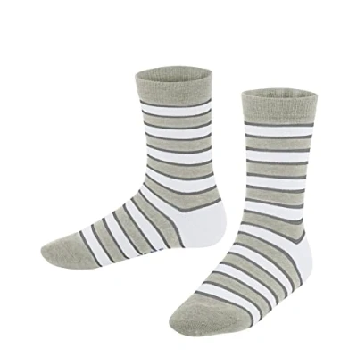 Abbildung von FALKE Unisex Kinder Socken Simple Stripes K SO Baumwolle gemustert 1 Paar, Grau (Storm Grey 3820) neu umweltfreundlich, 19 22