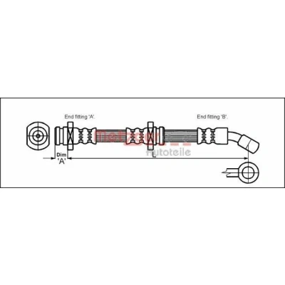 Abbildung von METZGER 4110081 Bremsschläuche 400 SUZUKI: Baleno I Schrägheck