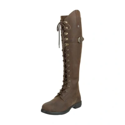 Abbildung von SUEDWIND© Leder Reitstiefel für Damen »Longford All Year Waterproof« Stiefel zum Reiten Polo Schnürung, YKK® Reißverschluss &amp; Ortholite® Innensohle braun Gr. 40 RegularFit