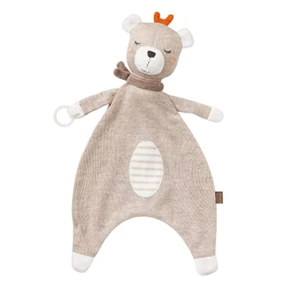 Abbildung von Fehn Kuscheltuch fehnNATUR, Schmusetuch Teddy, mit Schnuller Befestigung