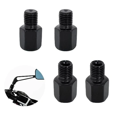 Abbildung von 4 Stück Motorroller Spiegel Adapter, Motorrad Spiegeladapter M10 Rechts auf Links/Rechts, Adapter Rechtsgewinde Linksgewinde/Rechtsgewinde