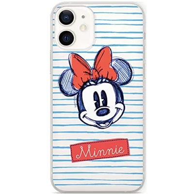 Abbildung von ERT GROUP Handyhülle für Apple iPhone 12 Mini Original und offiziell Lizenziertes Disney Muster Minnie 011 optimal an die Form des Handy angepasst, teilweise transparent