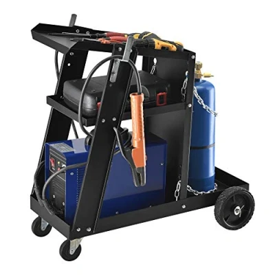 Abbildung von pro.tec Werkzeugtrolley, Schweißwagen mit 3 Ablageflächen und Gasflaschenhalter