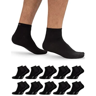 Abbildung von OCERA 10 Paar Kurzschaft Socken für Damen &amp; Herren (unisex) in verschiedenen Farben Schwarz 43/46