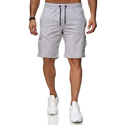 Abbildung von Reslad Kurze Hose Herren Cargo Bermuda Shorts Jogginghose Sport RS 5069 Grau S