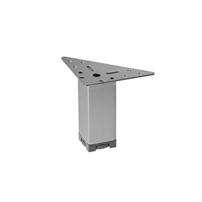 Abbildung von GedoTec Moderner Möbelfüße höhen Verstellbarer Marie Höhe 100 mm Metall Sofa Fuß mit Regulierschraube Schrankfuß Chrom matt 4 Stück Design Sockelfüße Silber Dreieck Anschraubplatte