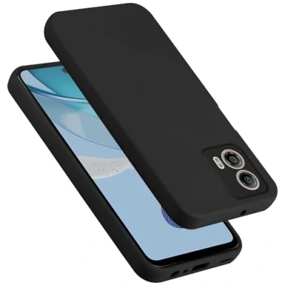 Abbildung von Cadorabo Hülle kompatibel mit Motorola Moto G53 5G Silikon Handyhülle für Case aus flüssigem stoßfeste dünne TPU Schutzhülle Liquid SCHWARZ