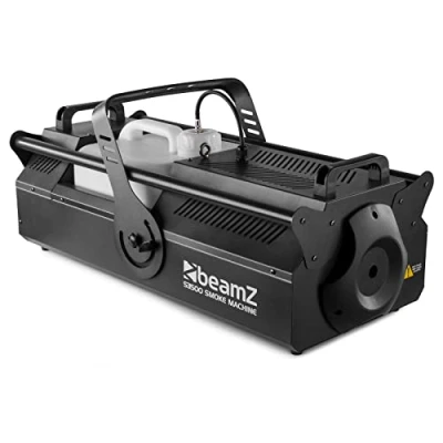 Abbildung von BeamZ S3500 Nebelmaschine DMX, 3500 Watt kraftvolle Rauchmaschine mit Timer, Funkfernbedienung, Intervall, Bedienfeld, 10 Liter Tank, für Große Events, Clubs, Bars Hochzeiten, Festivals