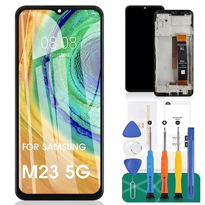 Abbildung von für Samsung Galaxy M23 5G LCD Bildschirm Ersatz M236 Display SM M236B Touch Digitizer Montage M236B/DS Reparaturteile Kits (schwarz mit Rahmen)