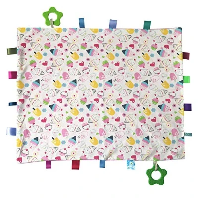 Abbildung von G Tree Big Size Tag Decke für Babys Super Soft Taggy Sicherheit Decke, Schöne Baby shwer Geschenk (Rosa)