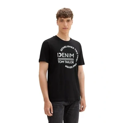 Abbildung von TOM Tailor Denim LOGO Tshirt print, Herren, Größe: XL, Black
