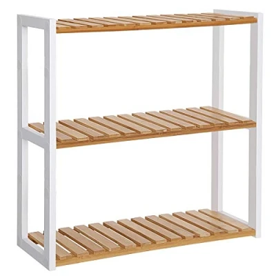 Abbildung von SONGMICS Badregal Badezimmerregal, mit 3 verstellbaren Ablagen, Wandmontage