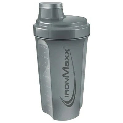 Abbildung von IronMaxx Eiweiß Shaker Ash Grey 700ml Proteinshaker mit Drehverschluss, Sieb &amp; Mess Skala auslaufsicher, spülmaschinengeeignet frei vom Weichmacher BPA DEHP
