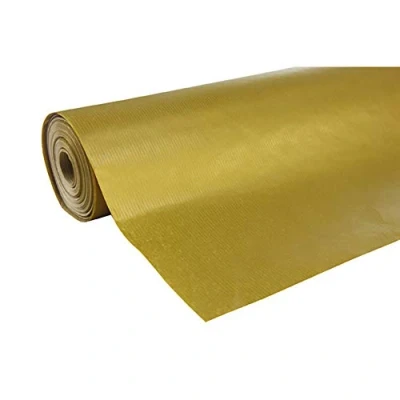 Abbildung von Clairefontaine 507275C Rolle Geschenkpapier (250 x 0,7 m, spezielle Breite, Kraftpapier, strapazierfähig) 1 Stück gold