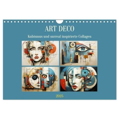 Abbildung von Art Deco. Kubismus und surreal inspirierte Collagen (Wandkalender 2025 DIN A4 quer), CALVENDO Monatskalender