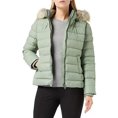 Abbildung von Tommy Jeans Basic Daunenjacke, Damen, Größe: XS, Dusty sage