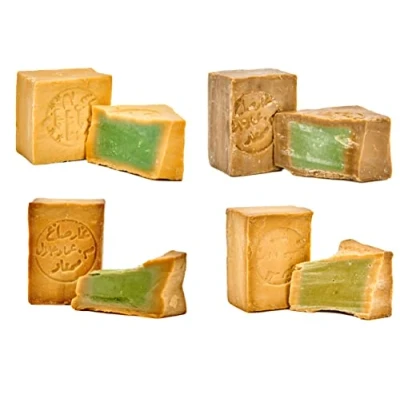 Abbildung von Carenesse Seifen Set Original Aleppo Seife TESTSIEGER Paket 4 x 200 g TOP Naturseifen, Alepposeife, Seife, Lorbeerölseife, Olivenölseife, Seifenstück