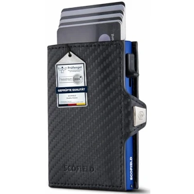 Abbildung von SF SCOFIELD Duality Classic Premium Slim Wallet Kartenetui 9 10 Karten Geldbeutel Herren Portemonnaie RFID Schutz Kreditkartenetui Smart Wallets for Men Geldbörse