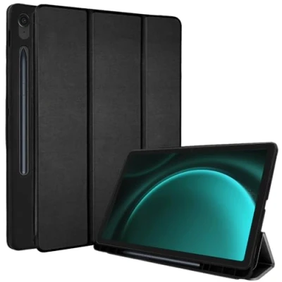 Abbildung von TECHGEAR Smart Case für Samsung Galaxy Tab S9 FE 10.9 (SM X510/X516), PU Leder, schlankes mit Standfunktion, Schutzhülle [Auto Wake/Sleep], weiches TPU und S Pen Halter