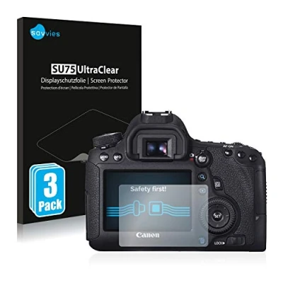 Abbildung von Savvies 6 Stück Schutzfolie für Canon EOS 6D Displayschutz Folie Ultra Transparent