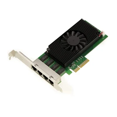 Abbildung von KALEA INFORMATIQUE PCIe 2.5 x4 LAN Gigabit Ethernet 4 RJ45 Ports Karte. Quad Chipsatz Intel I225 NIC 10 100 1000 2500 1G 2.5G High Low Profile.