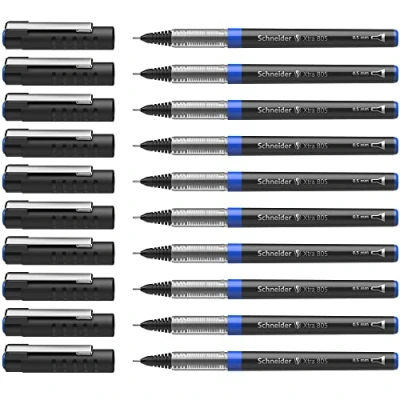 Abbildung von Schneider Xtra 805 Tintenroller (Röhrchenspitze aus Edelstahl, 0,5 mm) 10er Packung blau