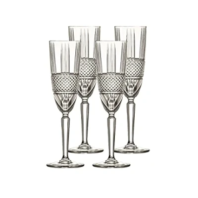 Abbildung von CRISTALICA Sektglas Sektkelch Champagnerglas Brillante Retro Nostalgie 4er Set 190ml