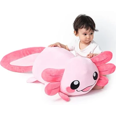 Abbildung von Corimori Kuscheltier Großes XXL für Kleinkinder, bauschig und weich, kuschel so (Geschenk), Stofftier Plüschie Plüsch Axelottl Axelotl Tier Kissen 29cm, Rosa