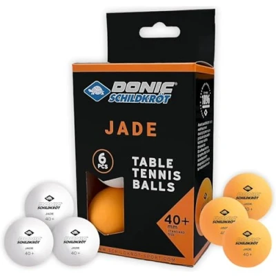 Abbildung von Schildkröt 608509 Unisex Erwachsene Donic Tischtennisball Jade, Poly 40+ Qualität, 6 STK. im Blister, 3X, 3 x weiß / orange, Einheitsgröße