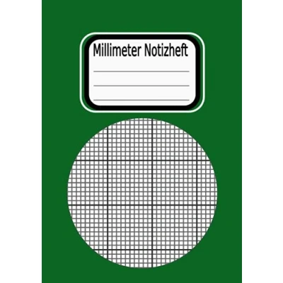 Abbildung von Millimeterpapier A4 Notizblock in Millimeter Gitterlinien 1 mm dick und 10 dick: für technische Zeichnungen 109 Seiten Hellgraue Linien Größe