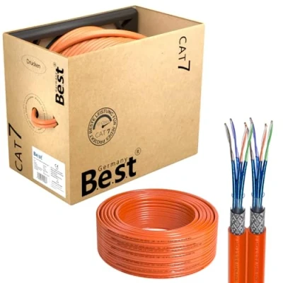Abbildung von Best Germany CAT 7 Verlegekabel 100m Duplex Gigabit Netzwerkkabel Kupfer LAN 1000Mhz S/FTP Kat