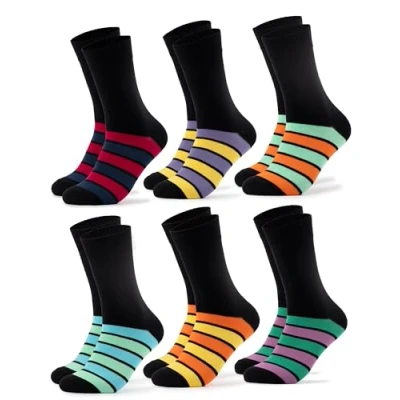 Abbildung von Occulto 6 PACK Socken schwarzgestreift, Herren, Größe: 39 42, Schwarz gestreift